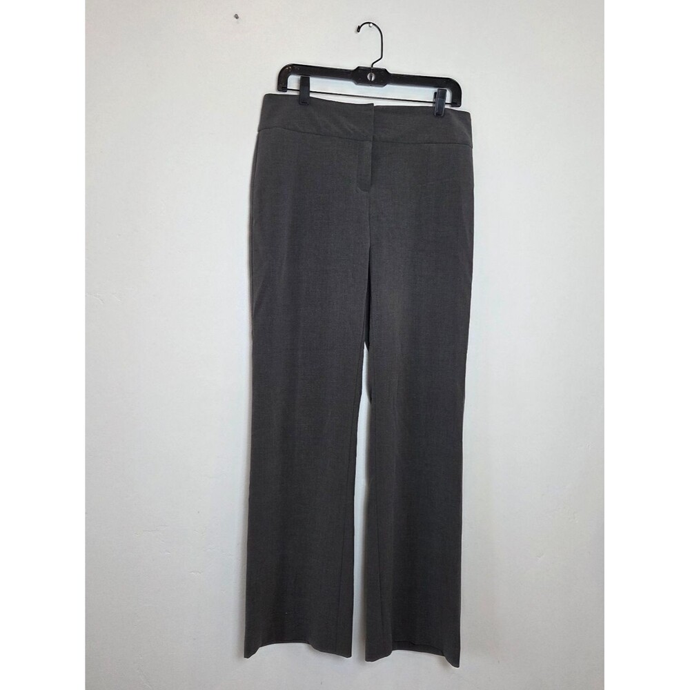 Apostrophe Rosa Slacks Dress Pants Gray  Straight Leg Stretch Flat Waist Size 6
